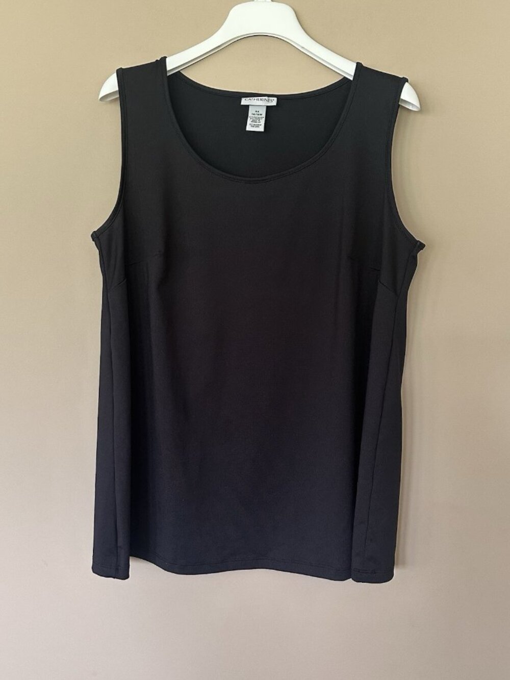Catherines Black Stretchy Tank Top Women 14/16W Sleeveless Blouse Shell Capsule